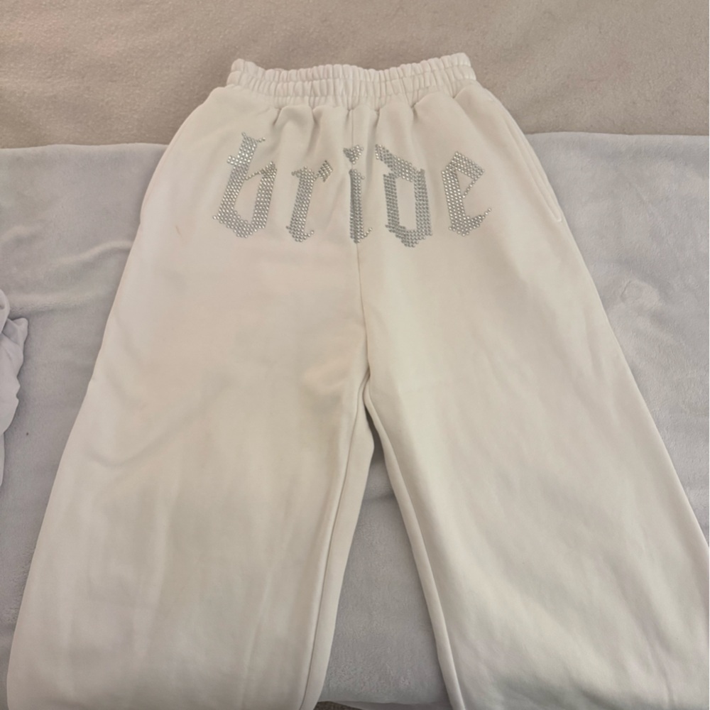 Bride Merch high rise wide leg sweatpants